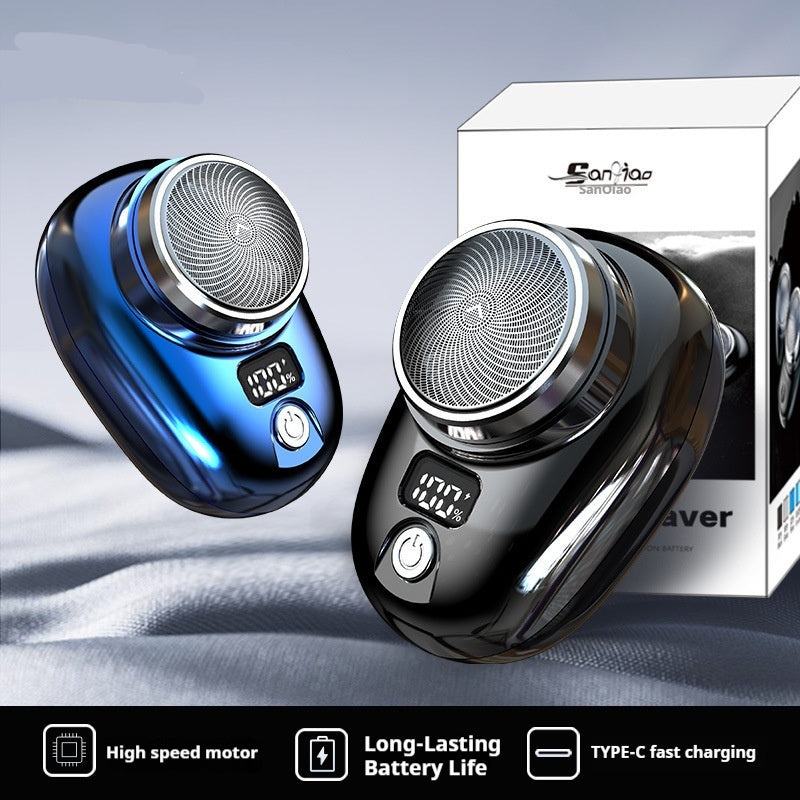 Digital Power Display Mini Portable Men's Shaver