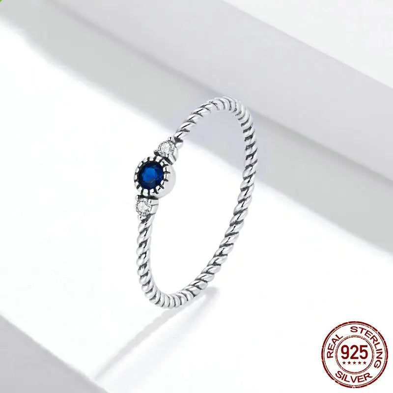 S925 Silver Mystical Blue Ring - Vintage Fashion Jewelry