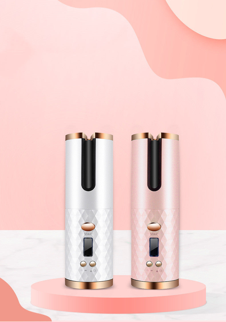 Rechargeable automatic curler for quick, lasting curls