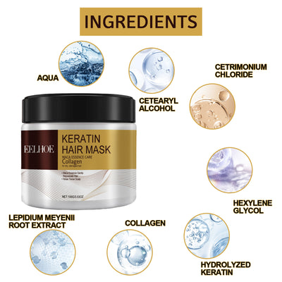 EELHOE Repair Moisturizing Hair Mask Deeply Moisturizes And Repairs Damaged Hair Dry, Split Ends And Tangled Hair Mask