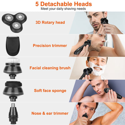 5-in-1 waterproof electric shaver & trimmer kit