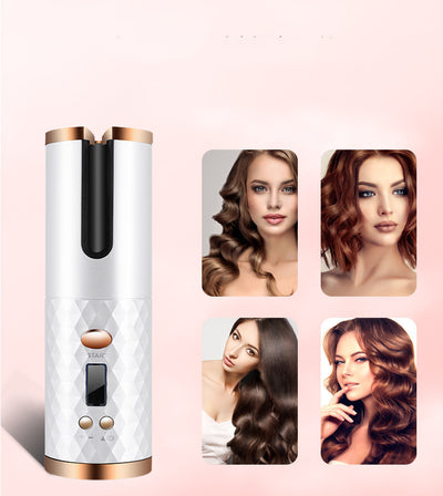 Rechargeable automatic curler for quick, lasting curls