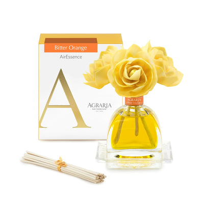Agraria PetiteEssence Flower and Reed Diffuser Set 1.7 oz Handcrafted Sola Flower Botanical Scent Diffuser for Home Scented Oil Diffuser Gift Set