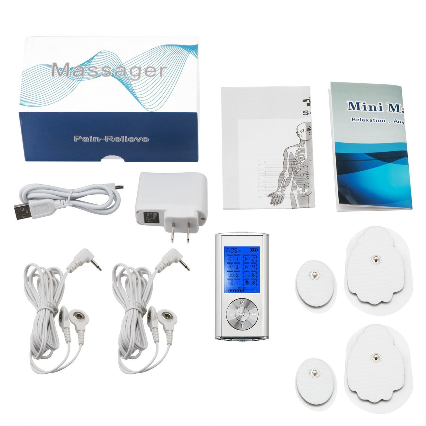 Rechargeable 8-mode Dual-exit TENS Low-Frequency Pulse Massager