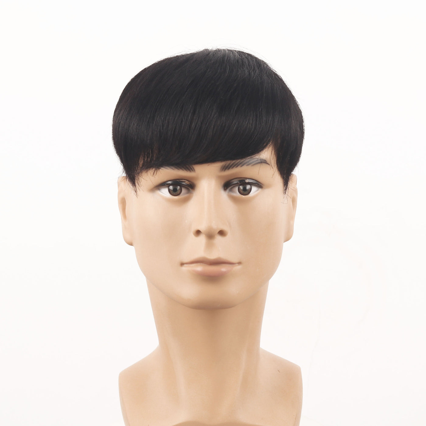 Wig Men's Short Hair Top Hairpiece Full Real