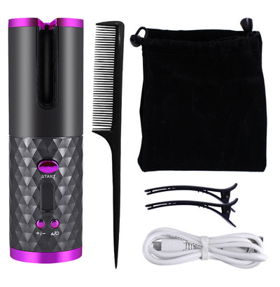 Rechargeable automatic curler for quick, lasting curls