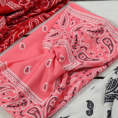 Printed elastic knotted sports headband