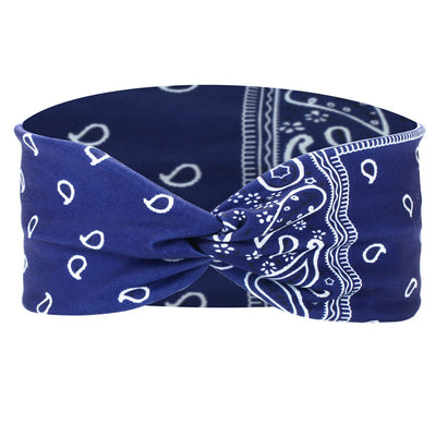 Printed elastic knotted sports headband