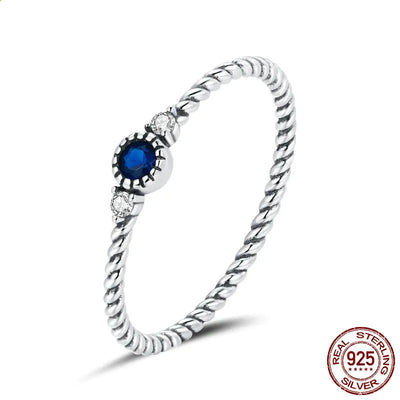 S925 Silver Mystical Blue Ring - Vintage Fashion Jewelry