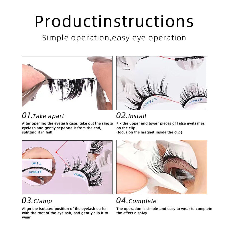Glue-free Natural Portable Magnetic False Eyelashes