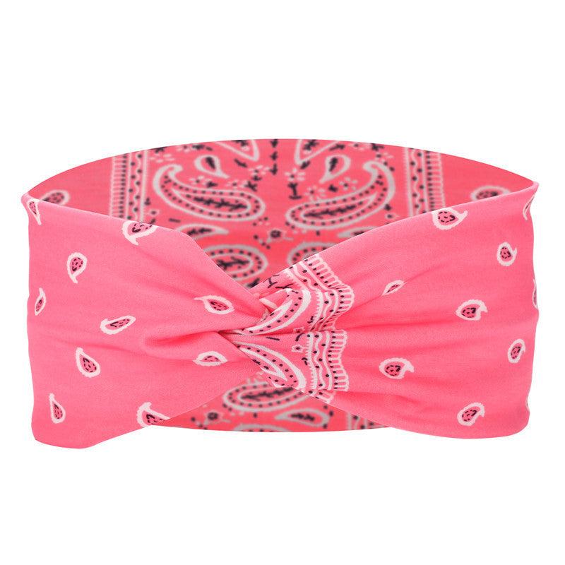 Printed elastic knotted sports headband