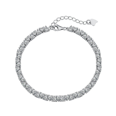 S925 Sterling Silver Hip Hop Zircon Bracelet