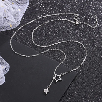 2020 Silver Star Necklace with Diamond Accent (Simple)