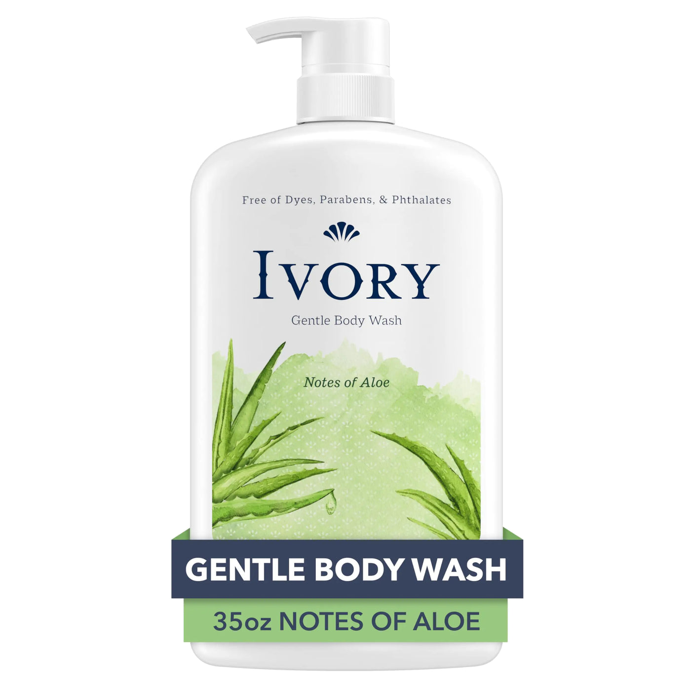 Ivory Gentle Body Wash Designed for the Whole Family Free of Dyes Heavy Perfumes Parabens Phthalates & Silicones Aloe Scent 35 oz
