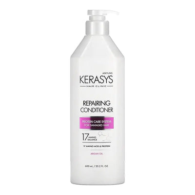 Kerasys Hair Clinic Protein Care System for Damaged Hair Argan Oil REPAIRING 20.2 fl oz / 600 ml (Conditioner 1-Pack)