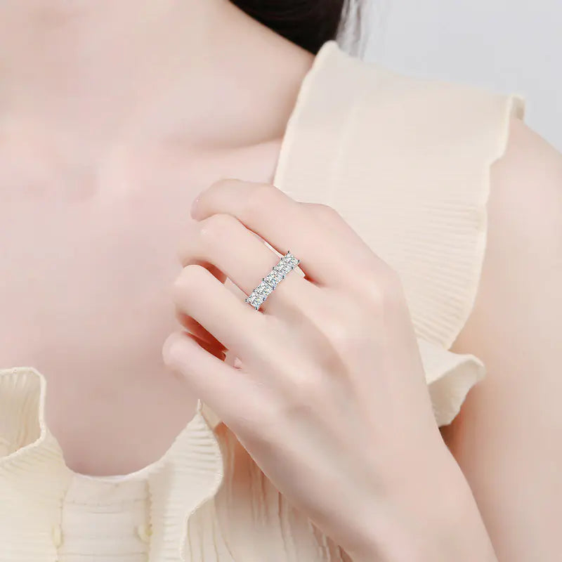 18K Plated Stackable Square Moissanite Ring