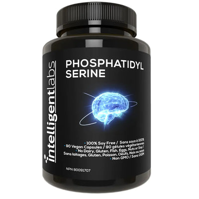 Intelligent Labs Phosphatidylserine Supplement 100mg | 90 High Strength Phosphatidylserine Capsules | 100% Soy and Allergen Free | Pure Phosphatidylserine from Sunflower Lecithin
