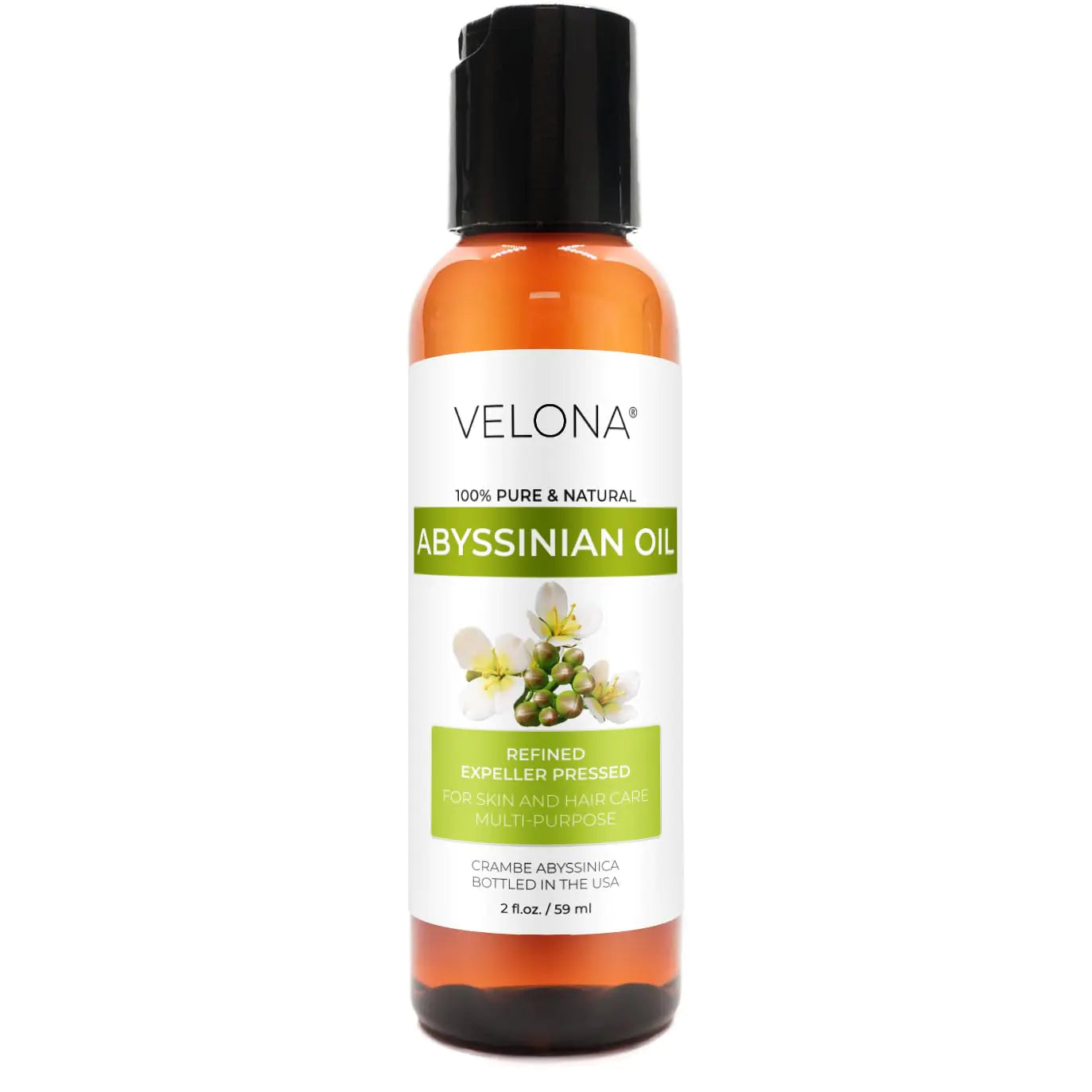 Abyssinian Oil by Velona - 2 Fl Oz | 100% Pure and Natural Carrier Oil | Cold Pressed | Hair Body Care | Use Today - Enjoy Results