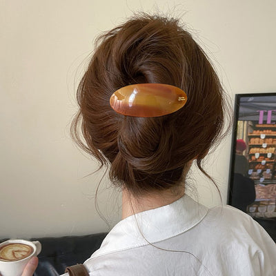 Women's French Retro Acetate Oval Hair Accessories