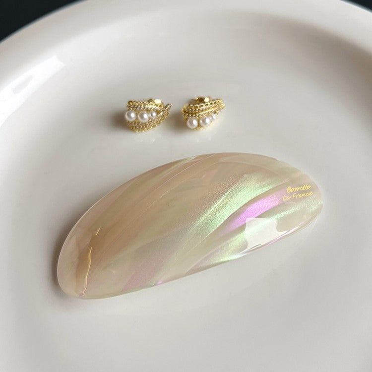 Women's French Retro Acetate Oval Hair Accessories