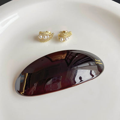 Women's French Retro Acetate Oval Hair Accessories