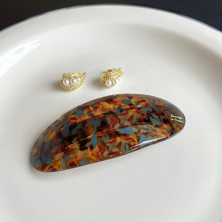Women's French Retro Acetate Oval Hair Accessories