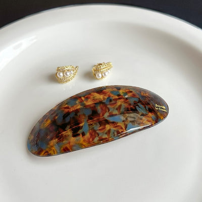 Women's French Retro Acetate Oval Hair Accessories