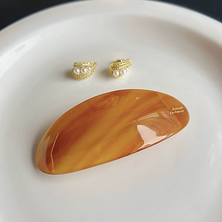 Women's French Retro Acetate Oval Hair Accessories