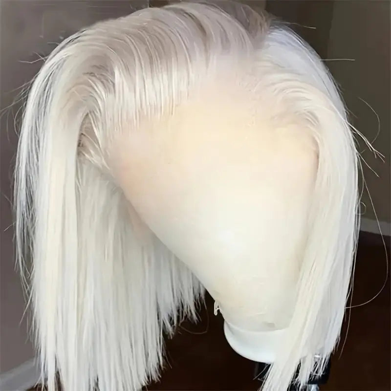Pure White Dyed Front Lace Bob Wig