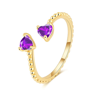 Adjustable Ring with 12 Birthstone Zircon Stones