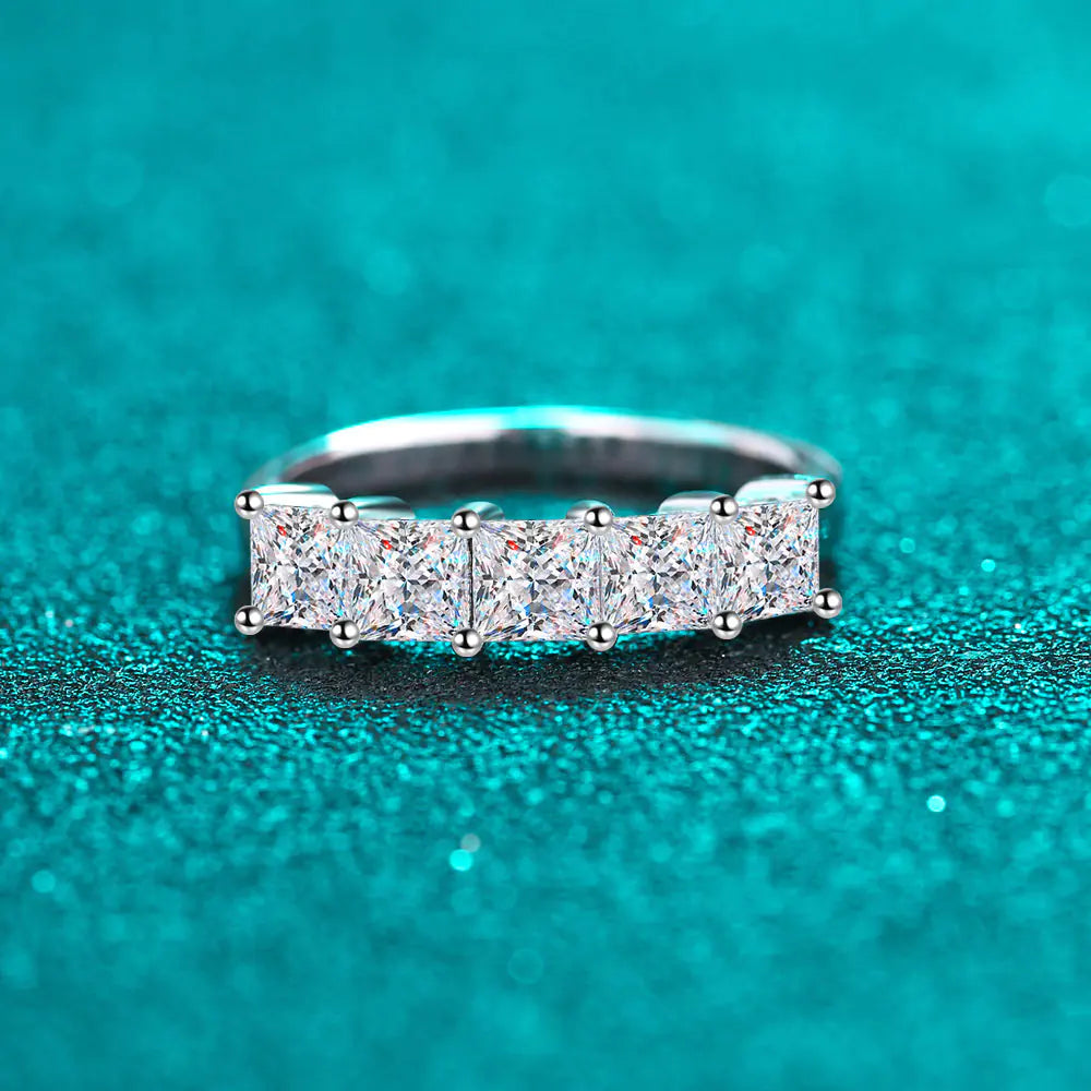 18K Plated Stackable Square Moissanite Ring