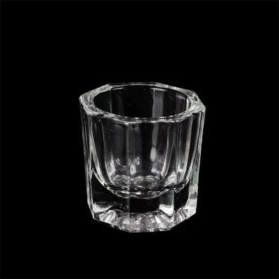 Nail Art Brush Cleaning Cup - Thick Glass Hexagonal Cup
