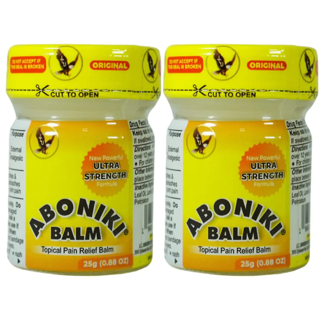 Aboniki Balm Ultra Strength (2 Glass Jar) – New Powerful and Fast-Acting Formula for Whole Body Pain Relief. Soothes Aches and Pain. Deep Heat and Cooling Sensation Dual Action