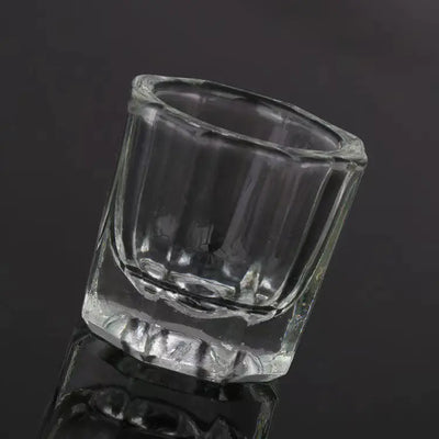 Nail Art Brush Cleaning Cup - Thick Glass Hexagonal Cup