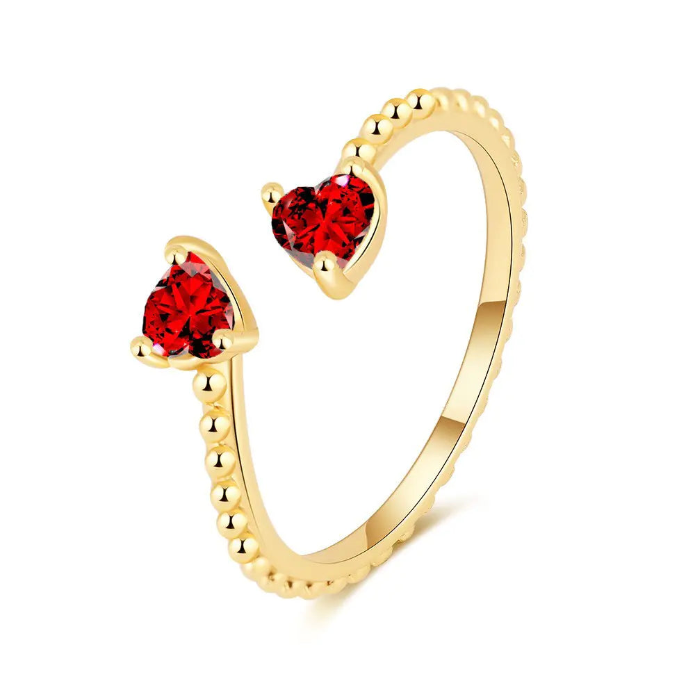 Adjustable Ring with 12 Birthstone Zircon Stones