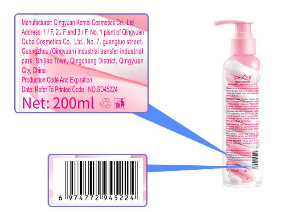 Keimi Skincare Nicotinamide Marshmallow Body Lotion Whitening Brightening Body Cream
