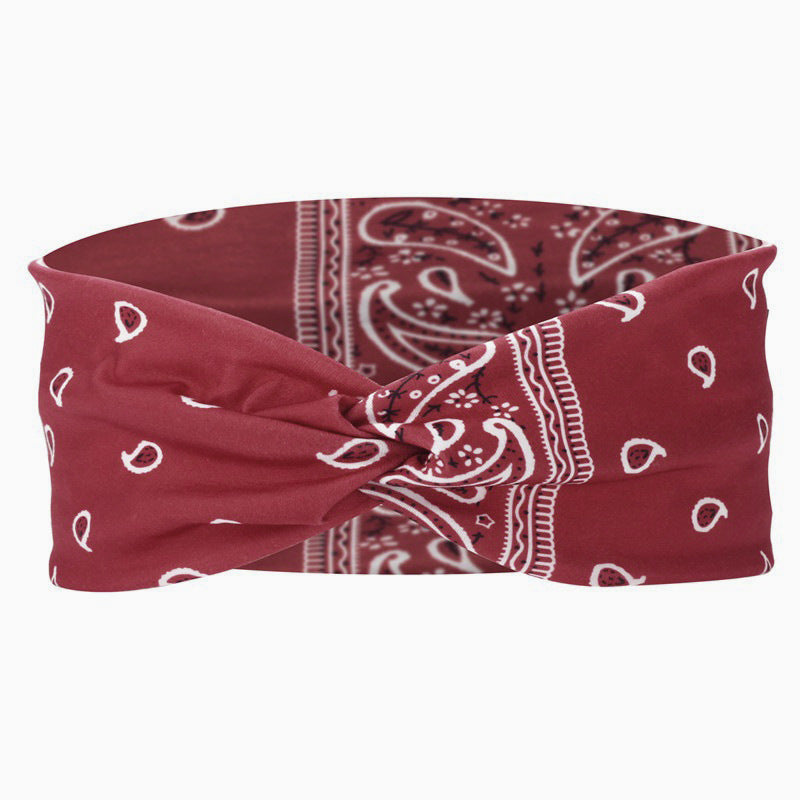 Printed elastic knotted sports headband