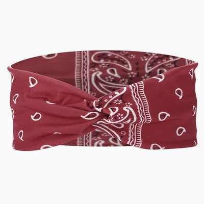Printed elastic knotted sports headband
