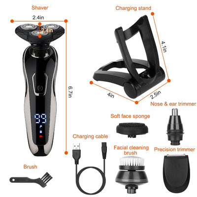 5-in-1 waterproof electric shaver & trimmer kit