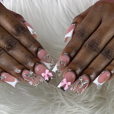 Women's Fashion French Detachable Fake Nails