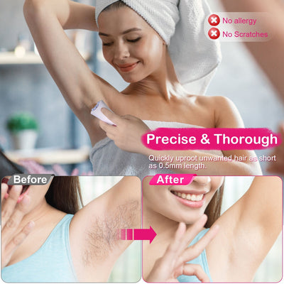 Cordless epilator & shaver with LED for smooth face and body
