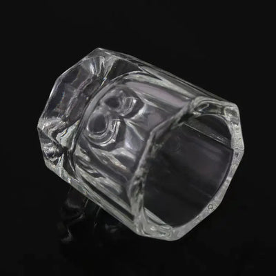 Nail Art Brush Cleaning Cup - Thick Glass Hexagonal Cup