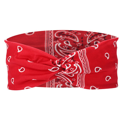 Printed elastic knotted sports headband