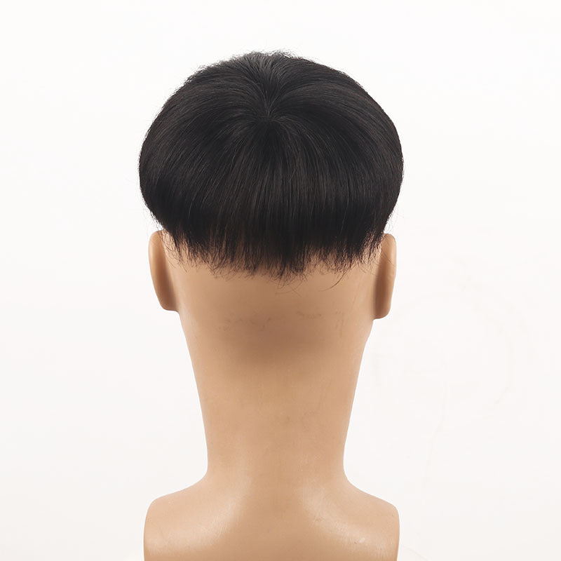Wig Men's Short Hair Top Hairpiece Full Real