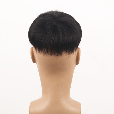 Wig Men's Short Hair Top Hairpiece Full Real