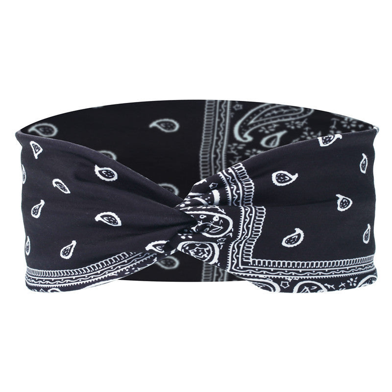 Printed elastic knotted sports headband