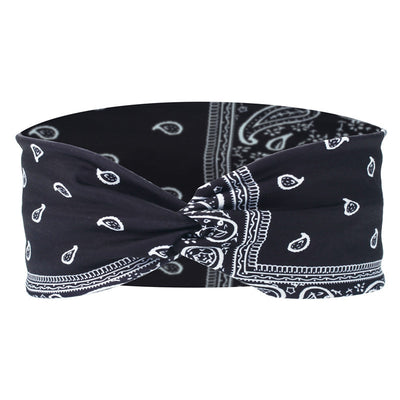 Printed elastic knotted sports headband