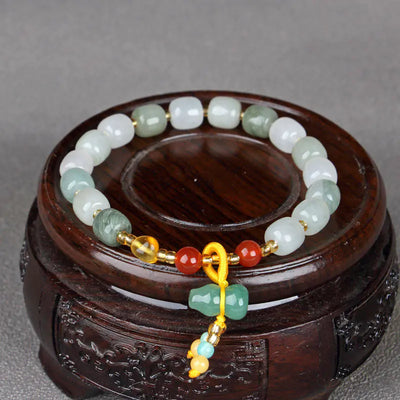 Gold Silk Jade Tianshan Cui Bracelet Necklace Unisex
