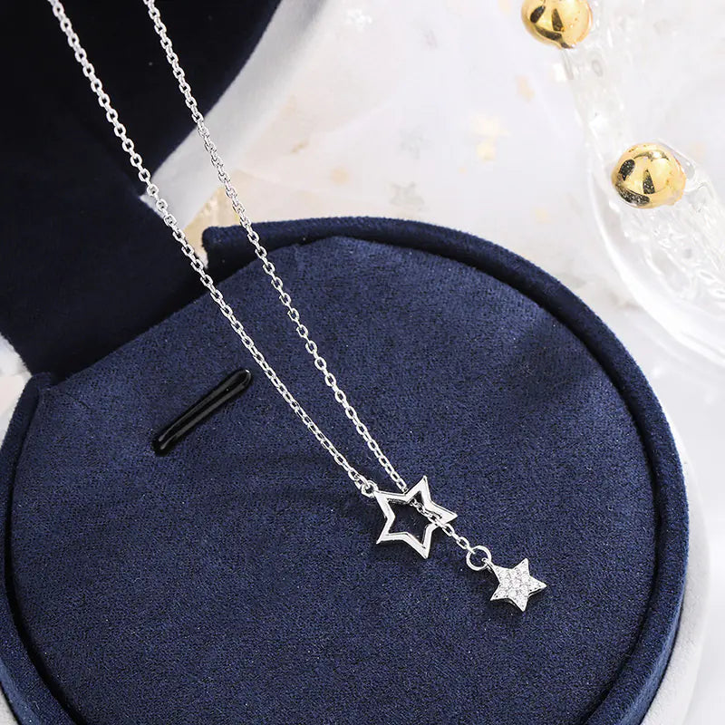 2020 Silver Star Necklace with Diamond Accent (Simple)