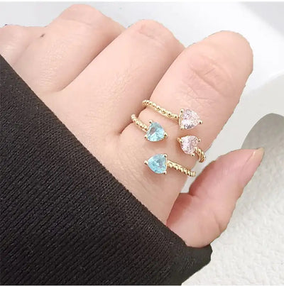 Adjustable Ring with 12 Birthstone Zircon Stones